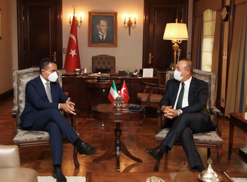 Turkish FM Cavusoglu meets with his Italian counterpart Di Maio in Ankara