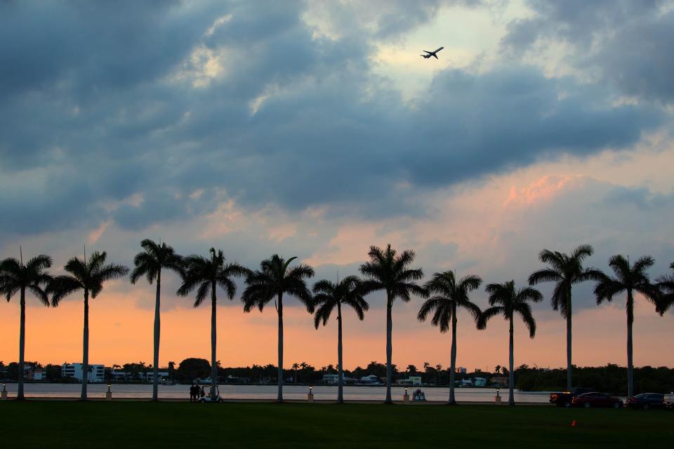 A jet taking off from PBIA.