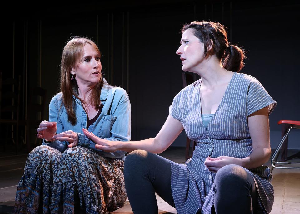 Denise Page, left, and Amanda Collins playing characters moving through life without fully experiencing it, in the Cape Rep's production of Thornton Wilder's "Our Town."