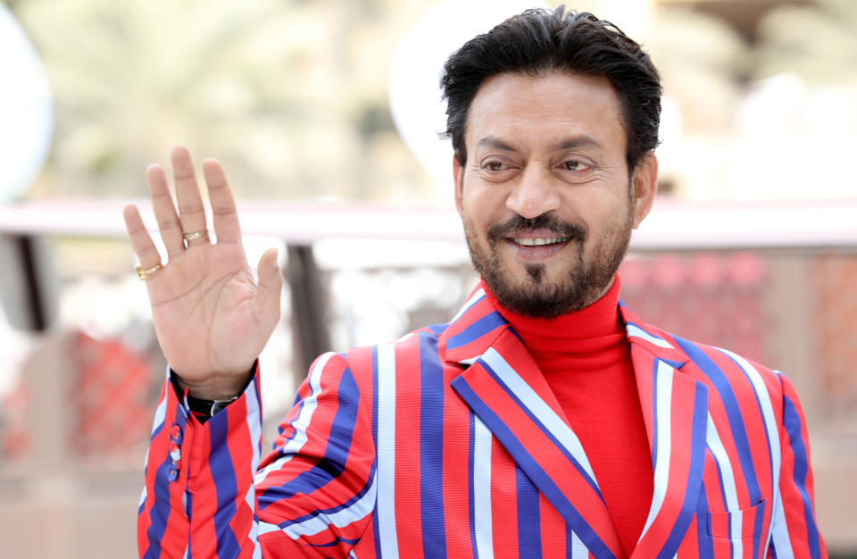 DUBAI, UNITED ARAB EMIRATES - DECEMBER 08:  Irrfan Khan attends a photocall on day three of the 14th annual Dubai International Film Festival held at the Madinat Jumeriah Complex on December 8, 2017 in Dubai, United Arab Emirates.  (Photo by Vittorio Zunino Celotto/Getty Images for DIFF)