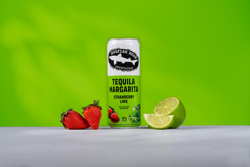 Offering a balanced blend of authentic tequila Blanco, Dogfish Head triple sec and real fruit juice from succulent strawberries and citrusy limes, the Strawberry Lime Tequila Margarita is fruity, zesty and refreshing.