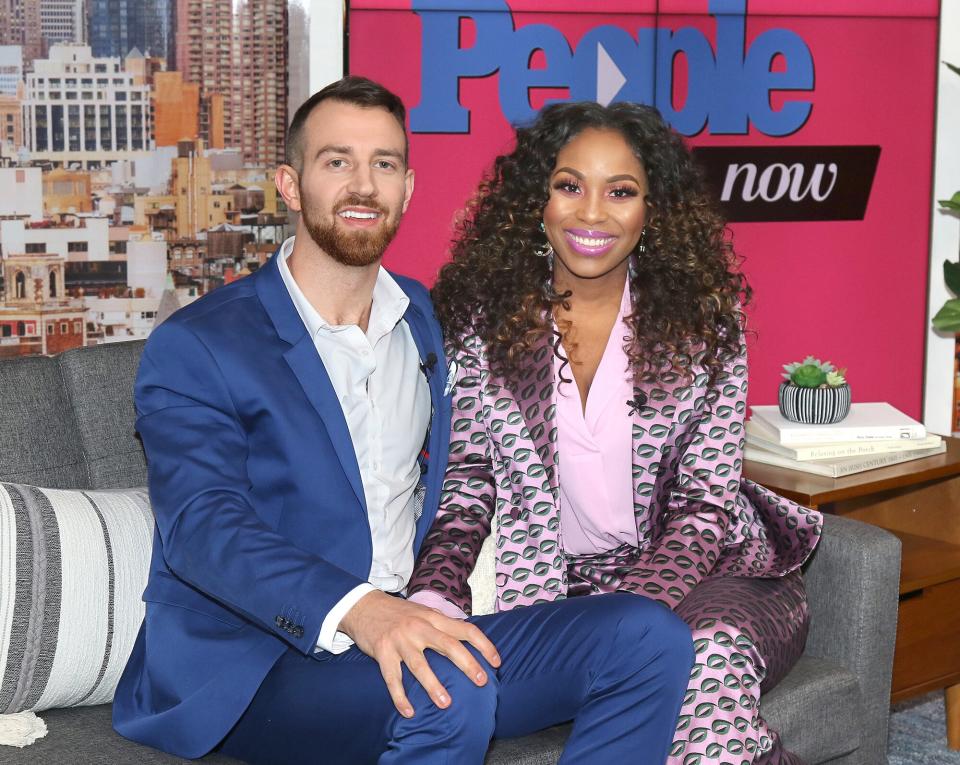 Cameron Hamilton and Lauren Speed visit People TV on March 05, 2020 in New York City