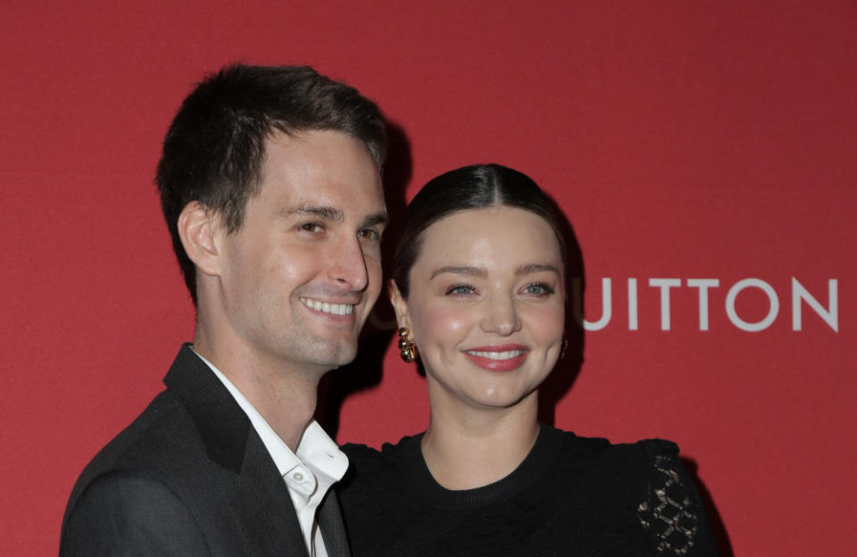 Evan Spiegel wants Miranda Kerr to have another baby credit:Bang Showbiz