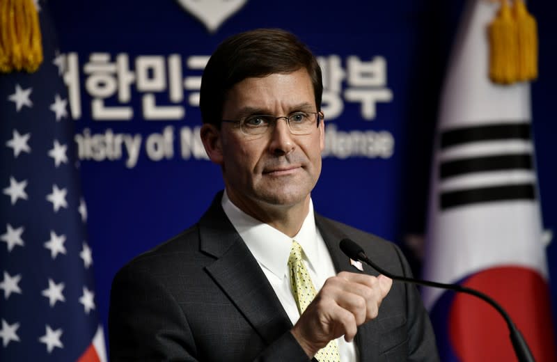 FILE PHOTO: U.S. Defense Secretary Esper and South Korean Defense Minister Jeong hold a joint press conference after the 51st SCM in Seoul