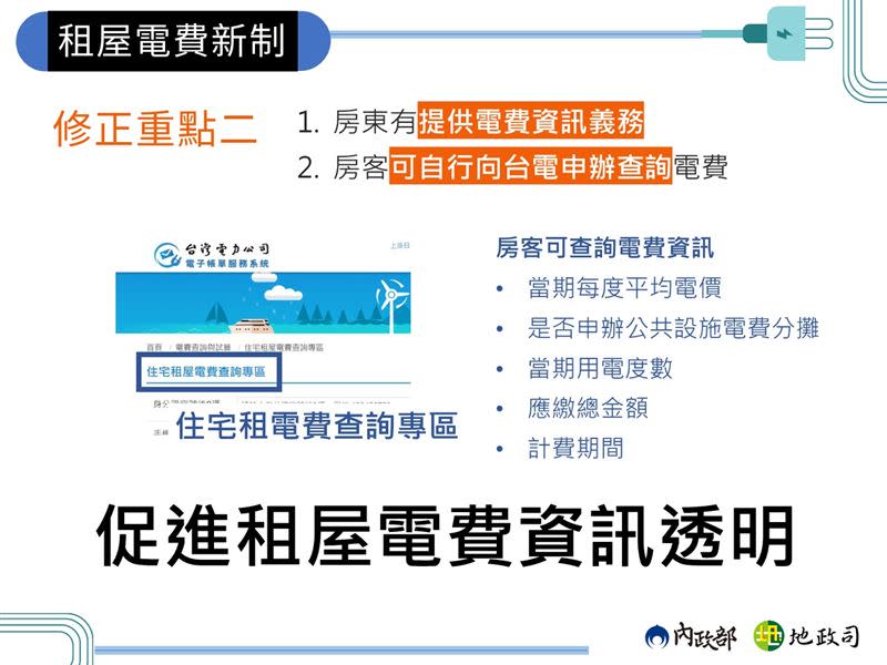 租屋電費新制（圖／內政部提供）