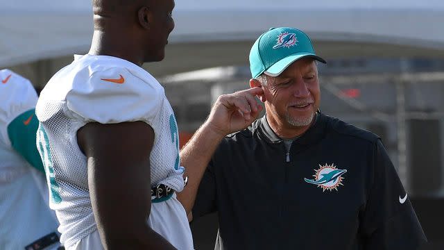 Foerster at Dolphins training camp. Pic: Getty