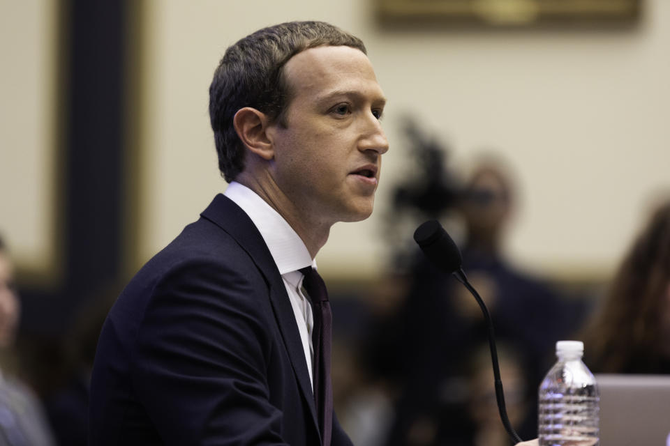 The Facebook CEO, Mark Zuckerberg, testified before the House Financial Services Committee on Wednesday October 23, 2019 Washington, D.C. (Photo by Aurora Samperio/NurPhoto via Getty Images)