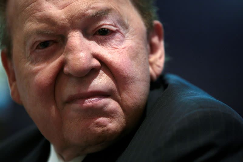 FILE PHOTO: CEO of Las Vegas Sands Corp Sheldon Adelson attends Sands China's 2010 Annual General Meeting in Hong Kong