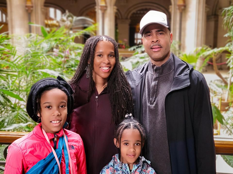 Taryn White and her family at The Biltmore Estate in Asheville