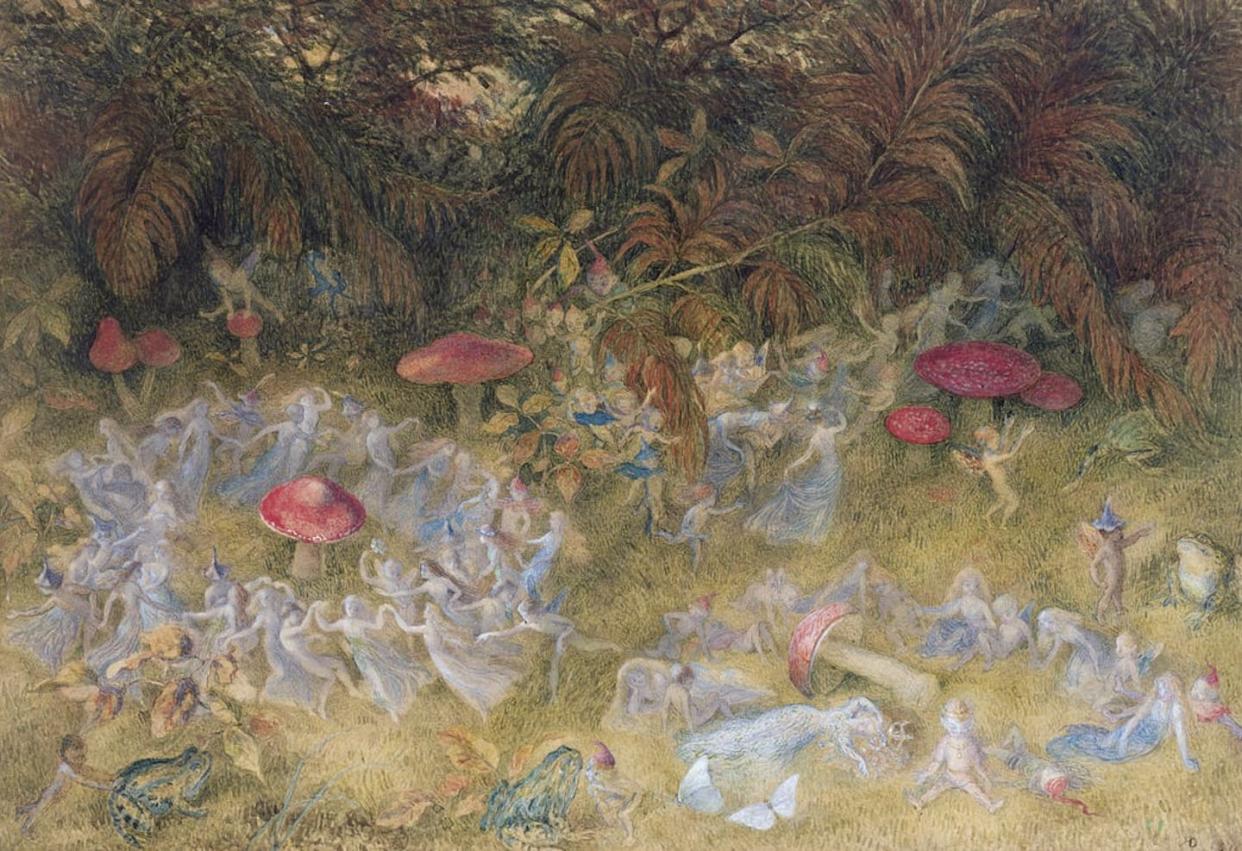 'Anillos de hadas y setas', pintura de Richard Doyle. <a href="https://commons.wikimedia.org/wiki/File:Richard_Doyle_-_Fairy_Rings_and_Toadstools.jpg" rel="nofollow noopener" target="_blank" data-ylk="slk:Wikimedia Commons;elm:context_link;itc:0;sec:content-canvas" class="link ">Wikimedia Commons</a>