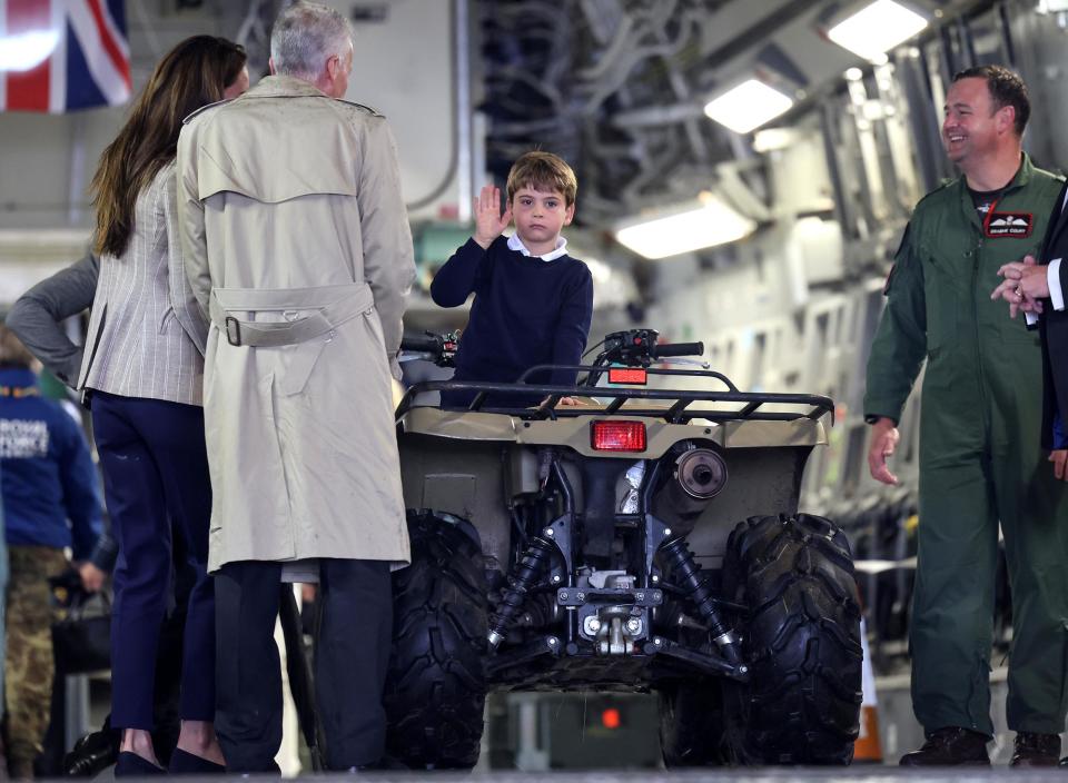 Prince Louis waves at Royal International Air Tattoo at RAF Fairford (Chris Jackson / POOL / AFP via Getty Images)