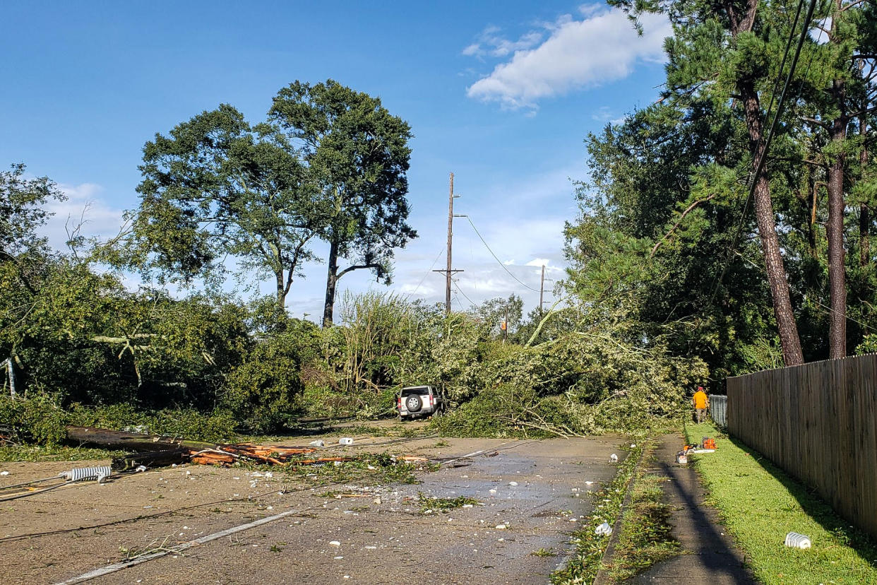 Debris in Baton Rouge, La., after Hurricane Ida. (J. Lee Driskell)
