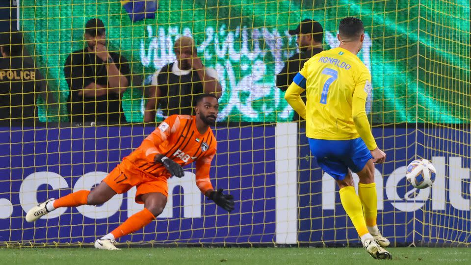 Ronaldo was the only Al-Nassr player to score in the penalty shootout. - Fayez Nureldine/AF/Getty Images