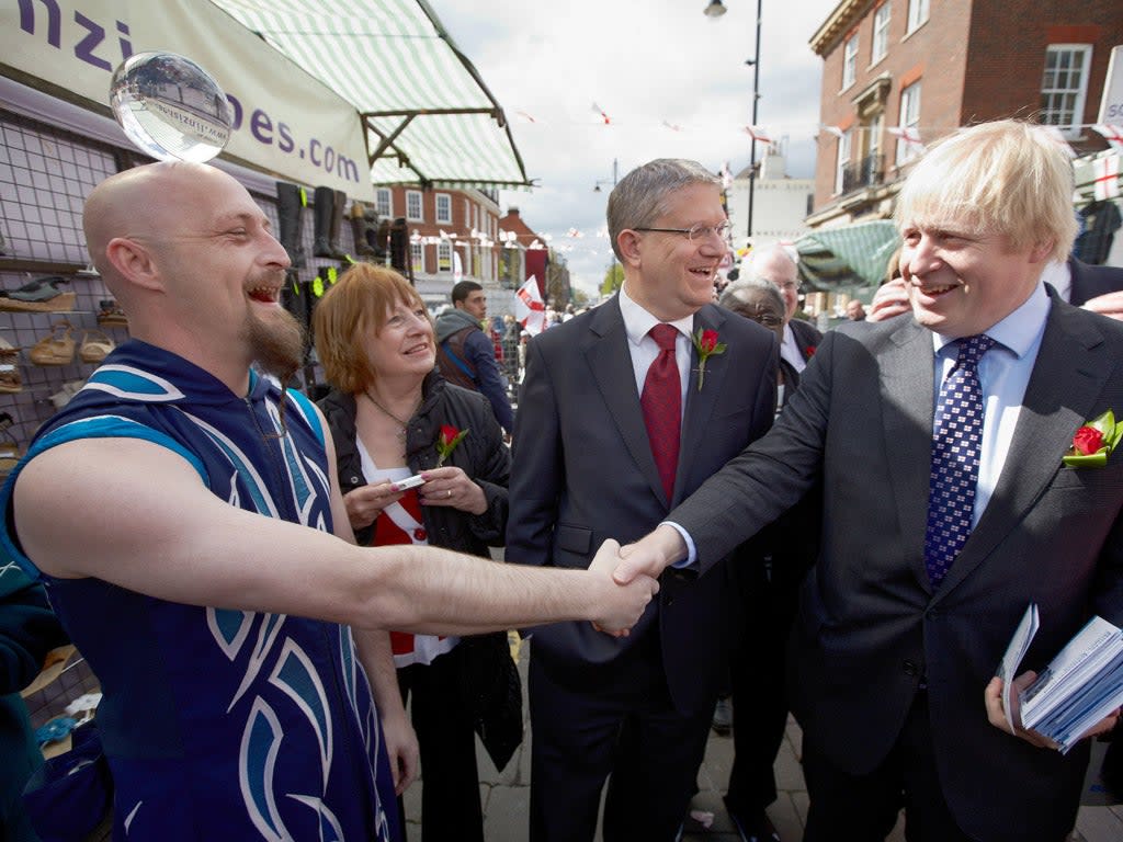 Boris meets voters in Romford market: Justin Sutcliffe