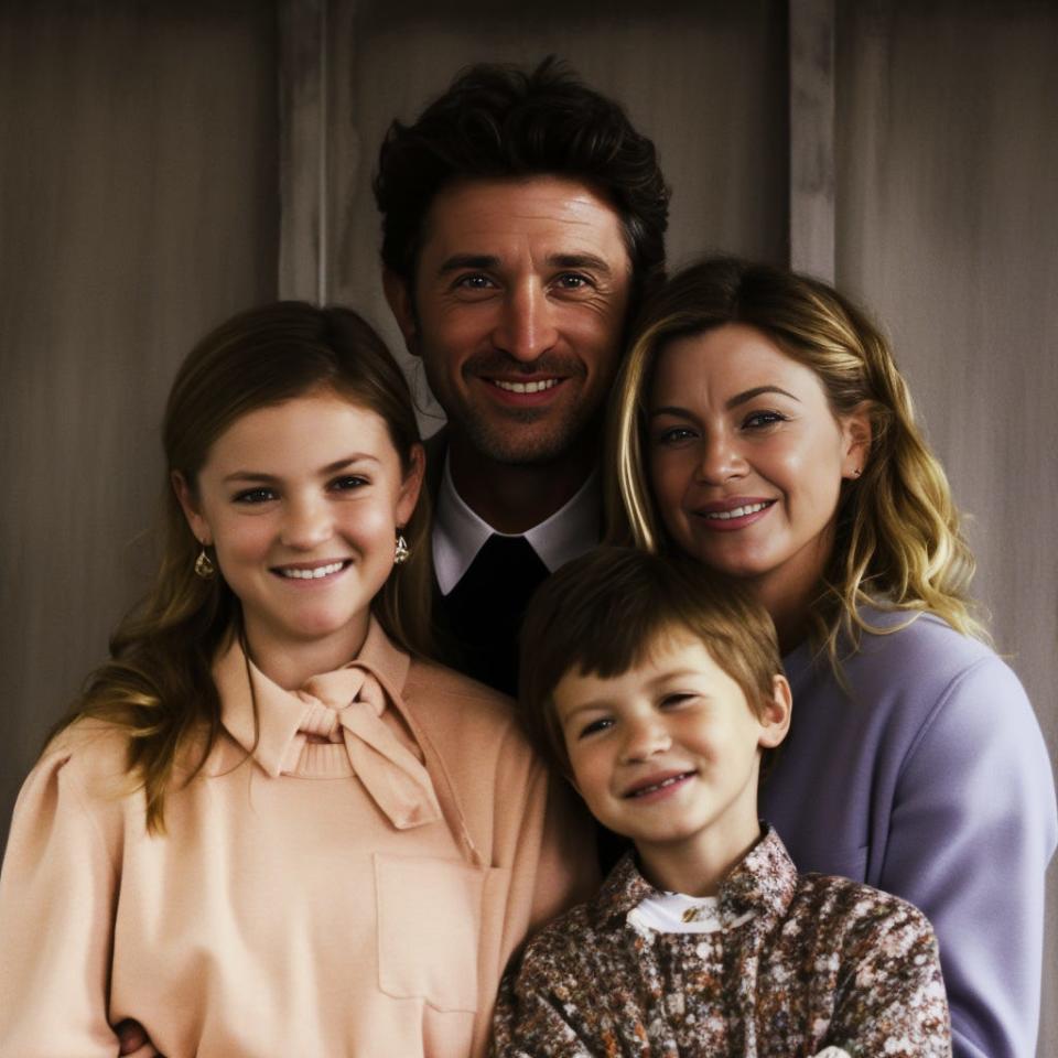 An AI-generated image showing what the children of Ellen Pompeo and Patrick Dempsey might look like.