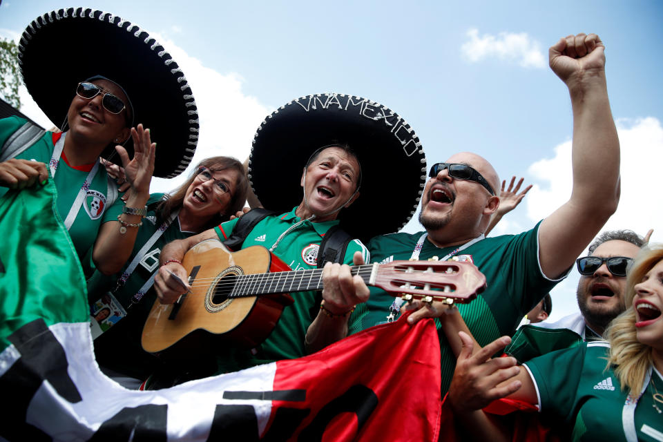 Mexico fans outside&nbsp;Luzhniki Stadium before the match in Moscow, Russia.