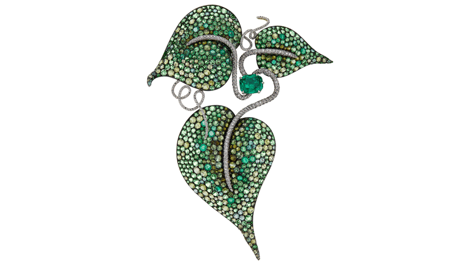 JAR Leaf Brooch from the Collection of Ann Getty - Credit: Christie's