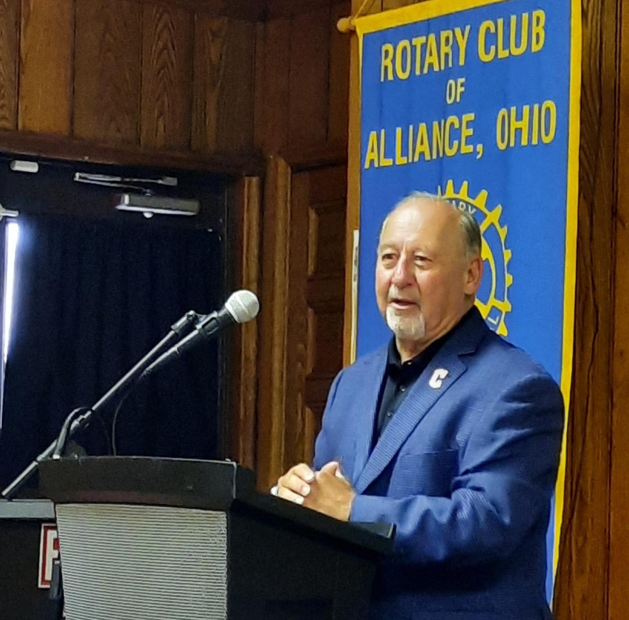 Bob DiBiasio, senior vice president of public affairs with the Cleveland Guardians, spoke recently at a meeting of Rotary Club of Alliance.