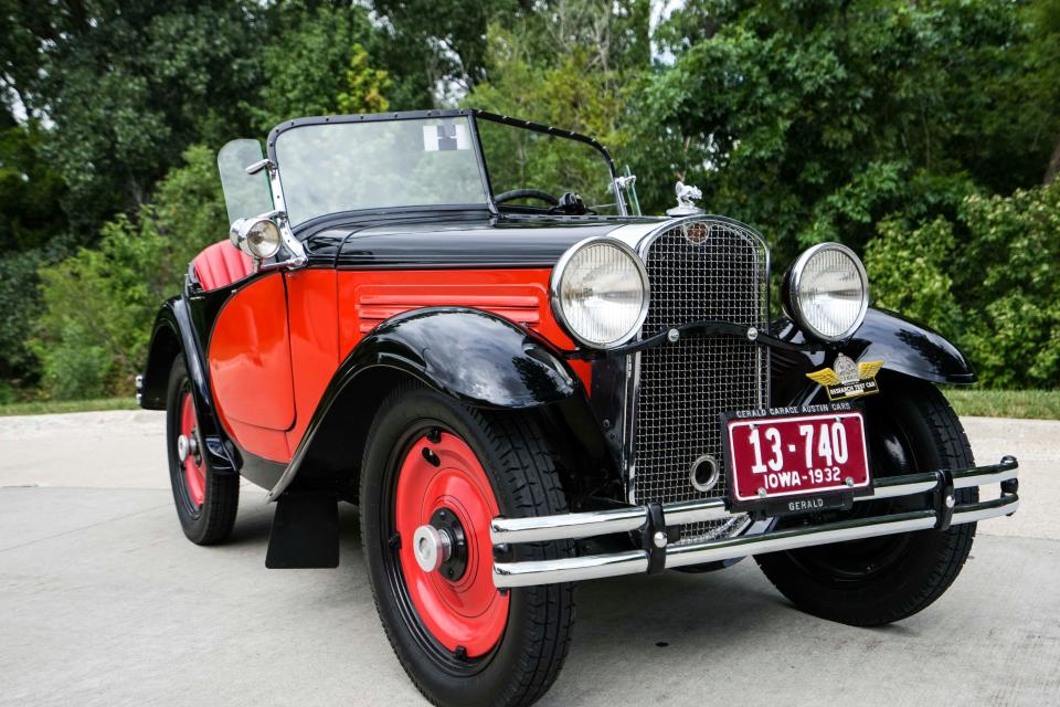 Robert Cunningham's 1932 American Austin Bantam roadster in West Des Moines.