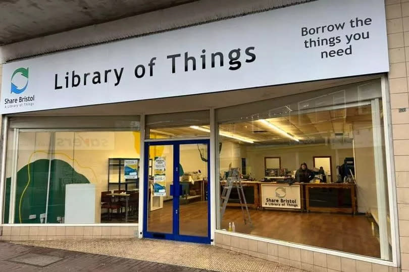 The new frontage of the old Shoezone store at St Catherine's Place shopping centre in Bedminster - it's now Share Bristol's 'Library of Things'