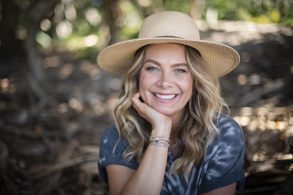 Natalie Bassingthwaighte wearing a broad-brimmed hat on Who Do You Think You Are? 2021. Photo: SBS (supplied).