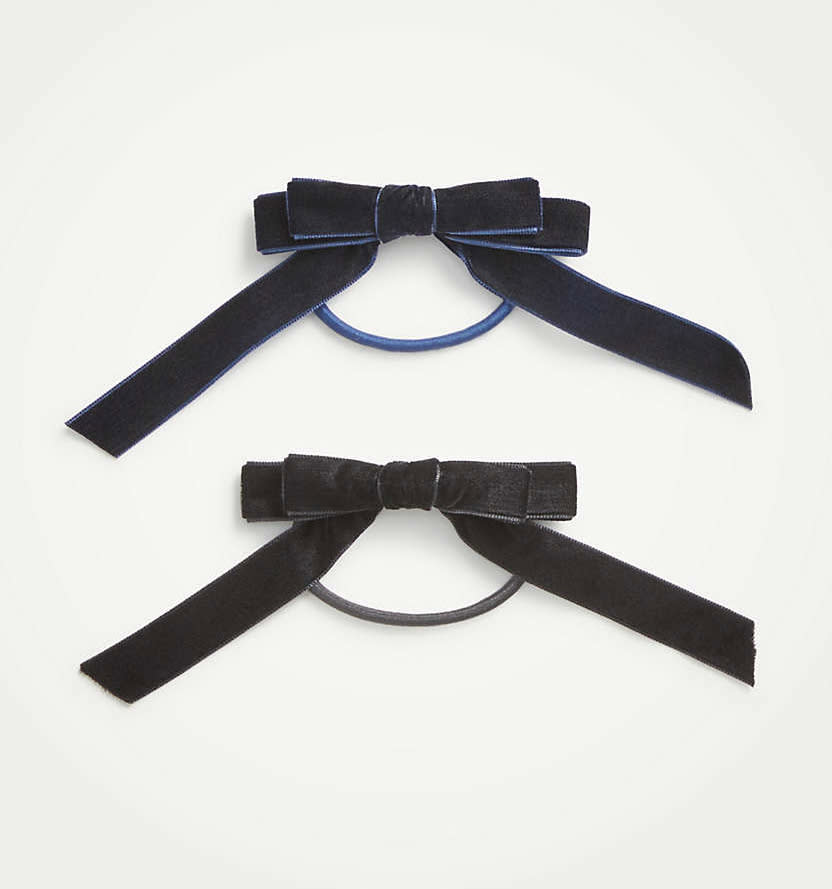 Ann Taylor Velvet Bow Hair Tie Set. (Photo: Ann Taylor)