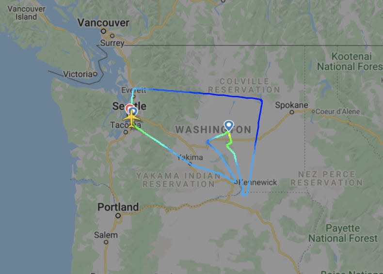 The route of the Boeing 737 Max 10's first flight - Boeing 737 Max 10 First Flight