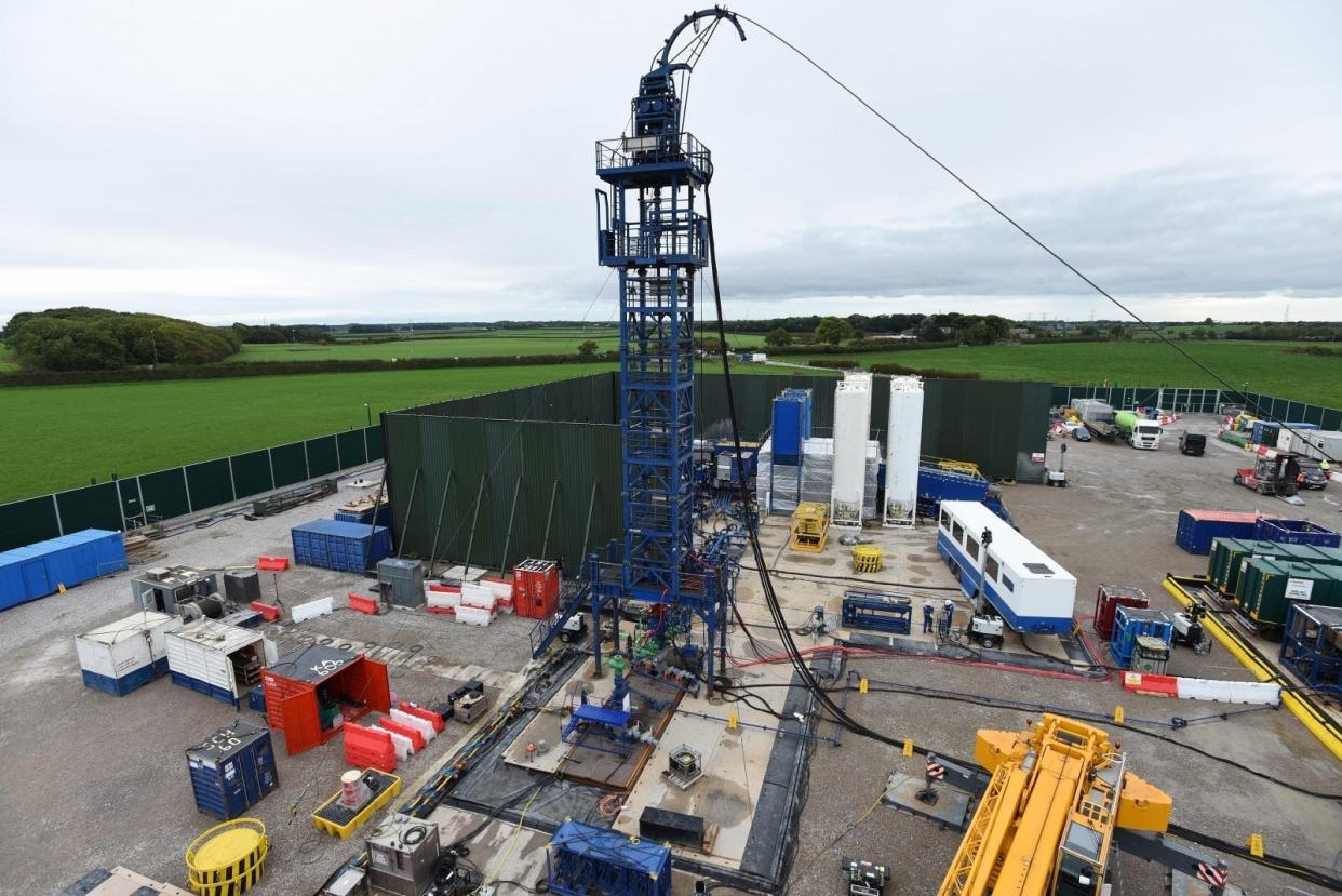 The Cuadrilla hydraulic fracturing site at Preston New Road shale gas exploration site in Lancashire (file image): Cuadrilla/PA