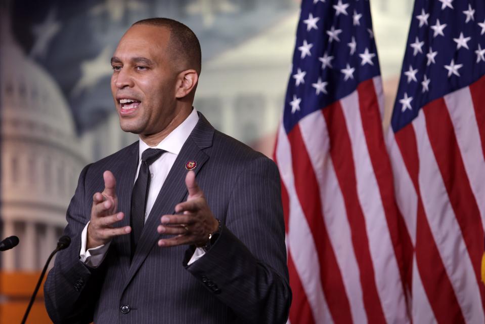 House Democratic Caucus Chair Hakeem Jeffries, D-N.Y., speaks during a news conference November 17, 2020 on Capitol Hill.