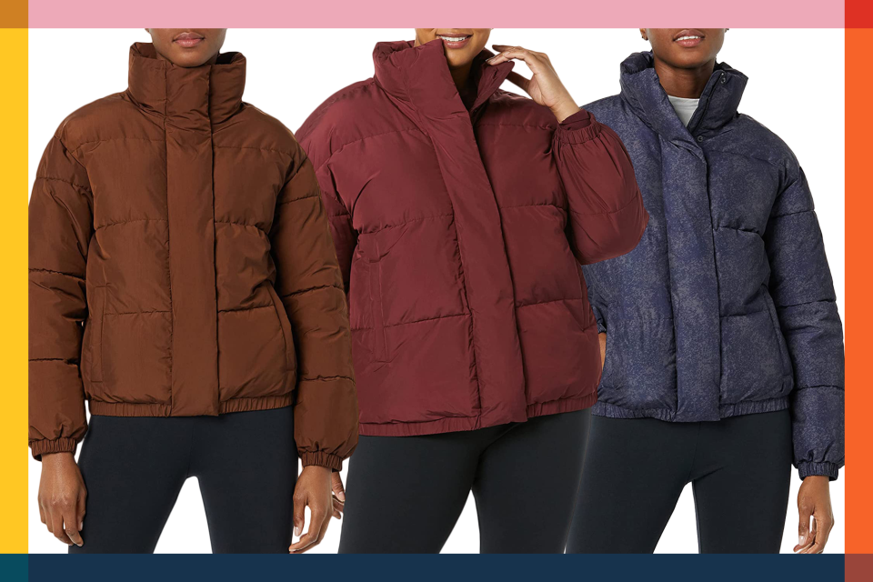 Daily Ritual Women's Relaxed-Fit Mock-Neck Short Puffer Jacket