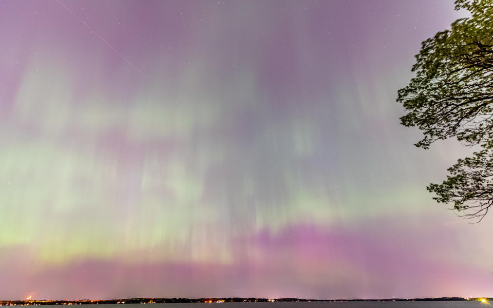 Northern lights over Madison, Wisconsin.