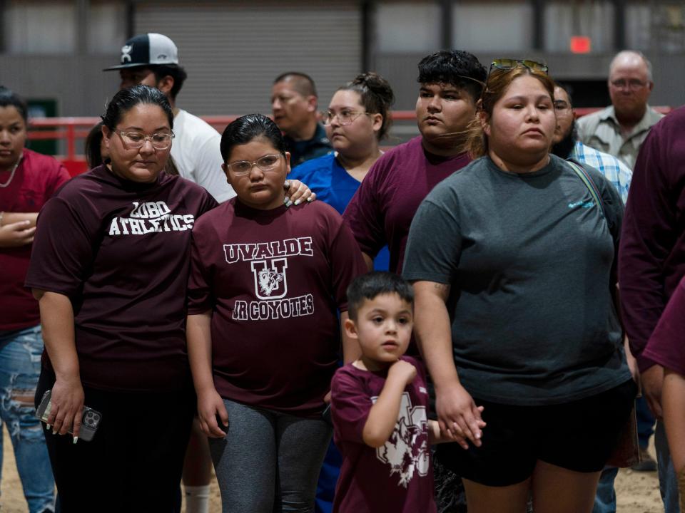 Group of young people at a prayer vigil in Uvalde, Texas.