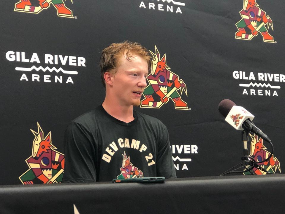 Coyoted forward Ben McCartney, postgame Sept. 17, 2021