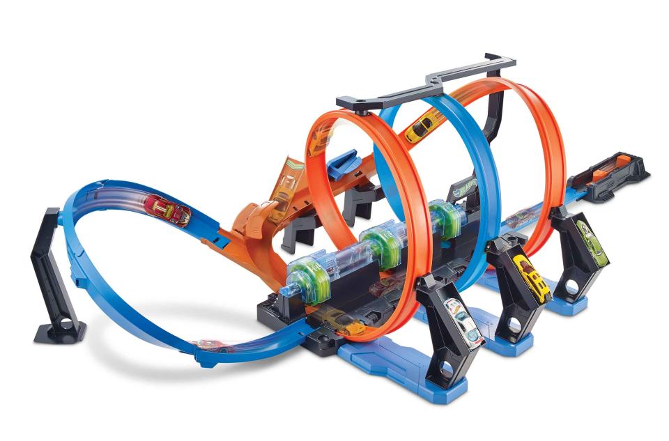 The Hot Wheels Corkscrew Crash Track set will satisfy your kids’ need to smash things without making a huge mess.