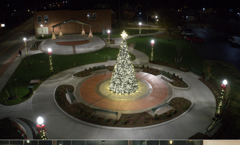 Union Square Park in the City of Hornell lights up for the holidays just a couple months after opening in last year.