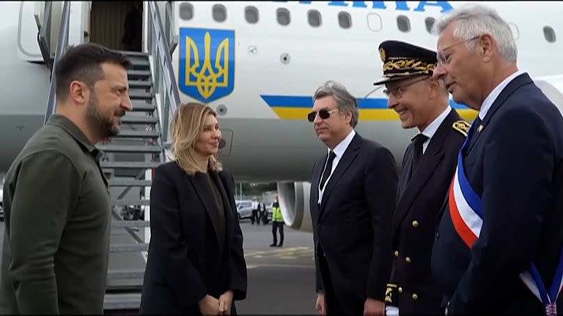 Volodymyr Zelensky à son arrivée en Normandie le 6 juin 2024 (Office de la Présidence ukrainienne) 