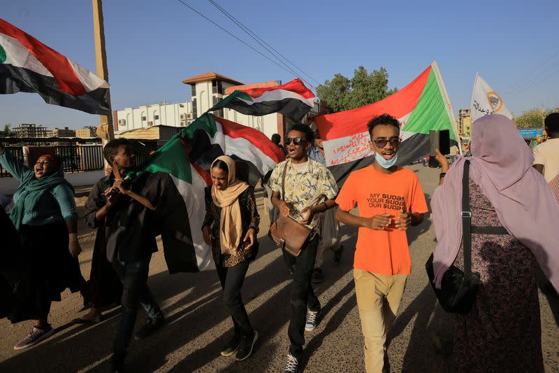 Rally marking the anniversary of the April uprising, in Khartoum