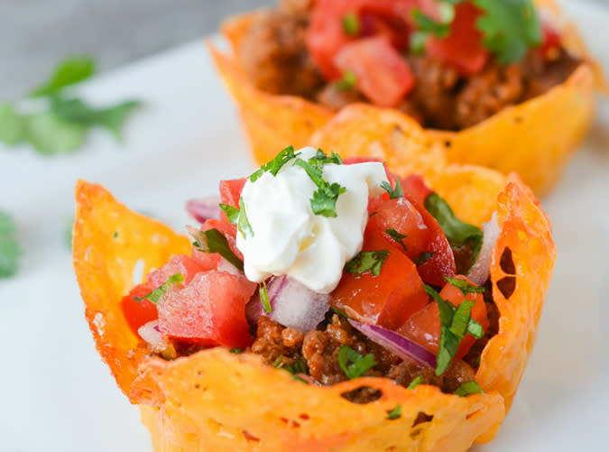 Keto Cheese Shell Taco Cups