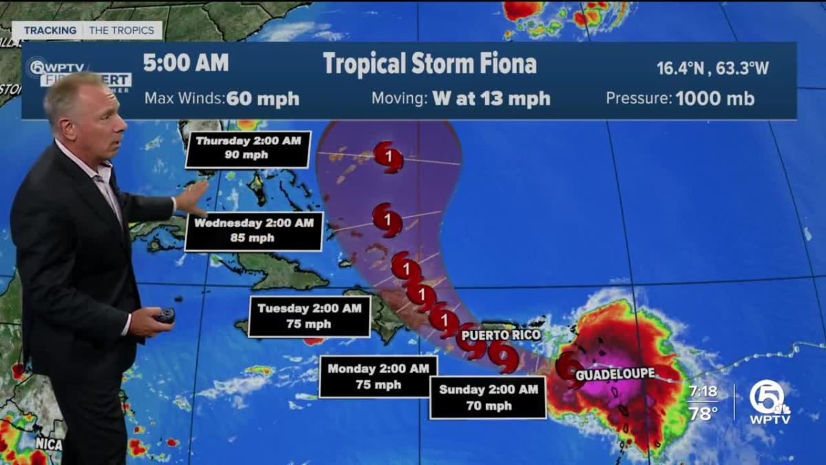 5 a.m. Tropical Storm Fiona update for Saturday September 17 2022