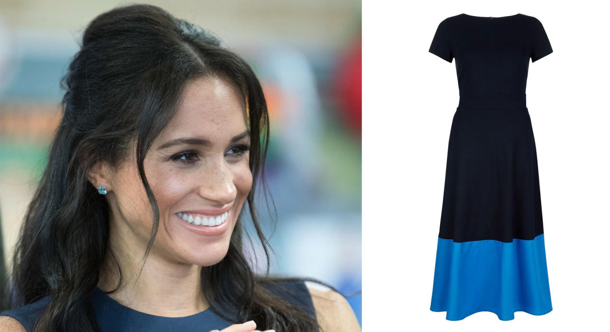 This £59 Hobbs dress is a near-identical to Meghan Markle's Roksanda dress [Photo: Getty Images]