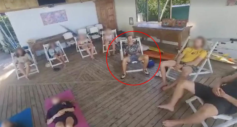 Missing man Ildar Rakhmatulin is filmed taking part in a yoga session at a hotel on Fiji's Coral Coast.