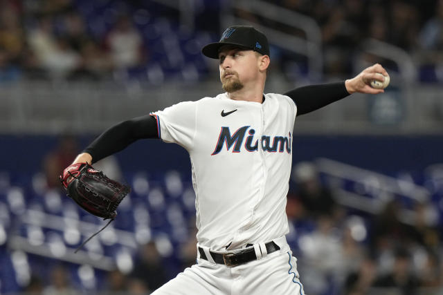 Miami Marlins relief pitcher A.J. Puk delivers during the ninth