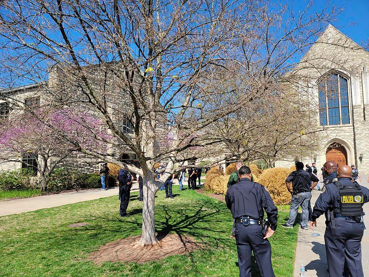 Police outside the school (Metro Nashville Police Department)