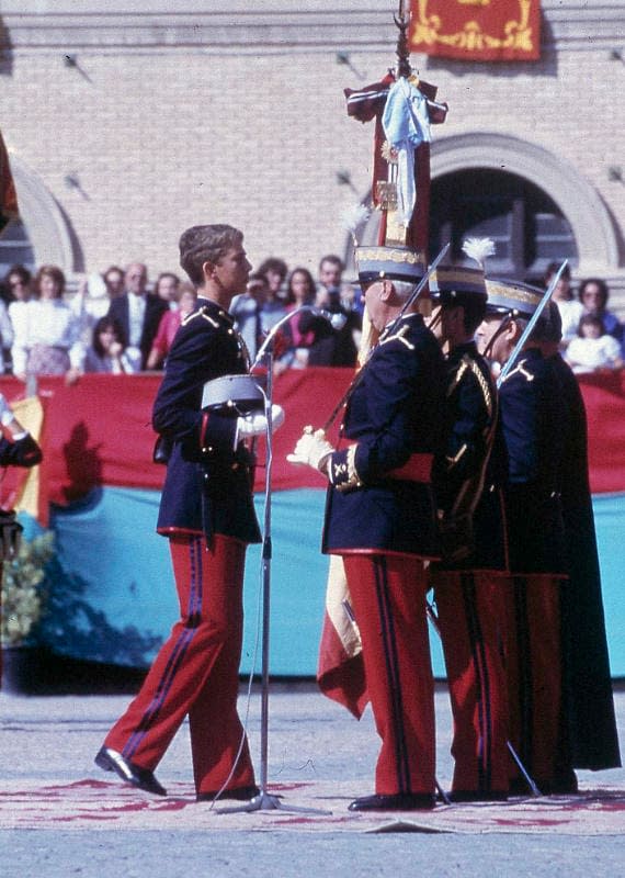 El rey Felipe en su época en la Academia General Militar de Zaragoza