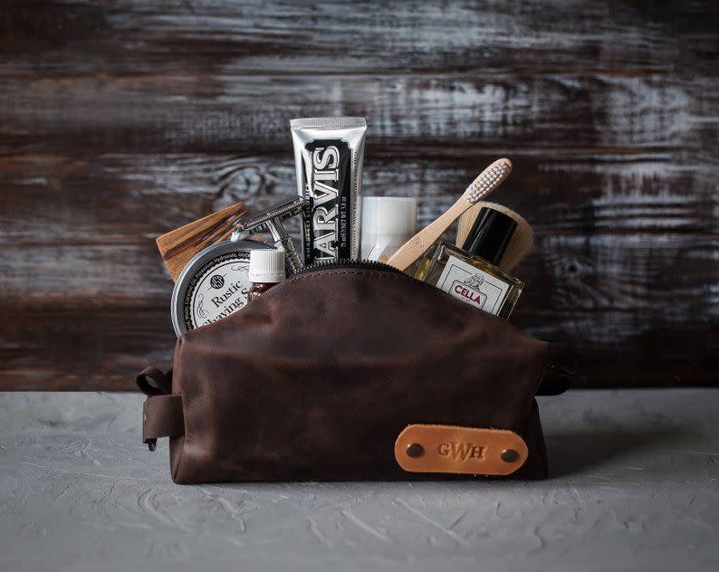 Personalized Leather Dopp Kit