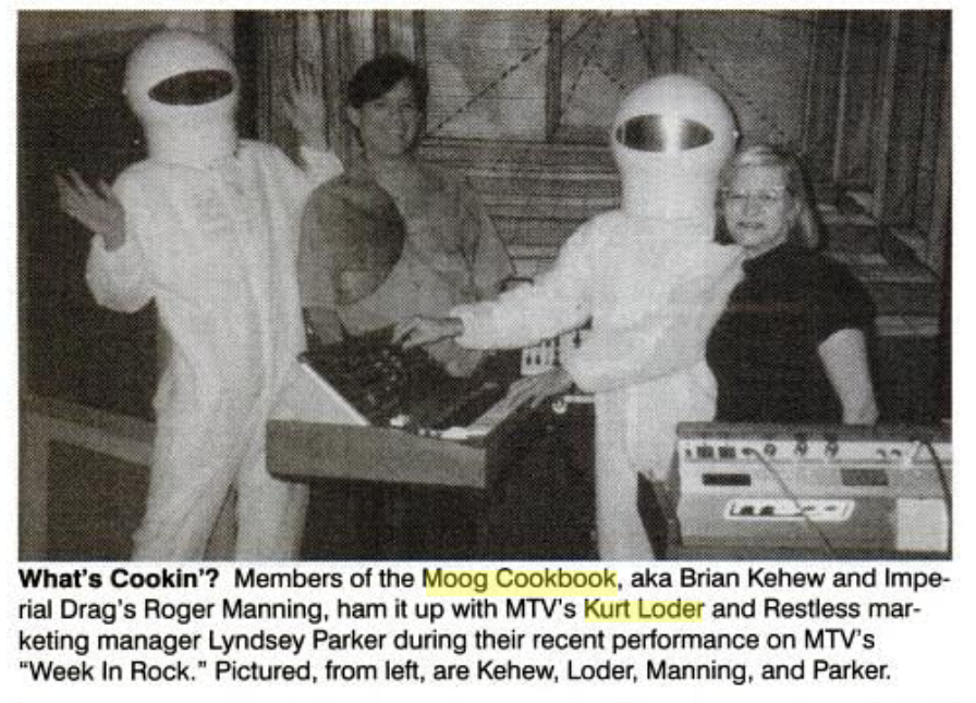 The Moog Cookbook visit MTV’s Kurt Loder. (Photo: Billboard)