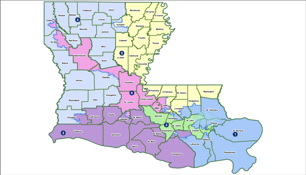 A proposed Louisiana congressional redistricting plan