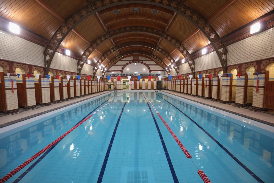 Built in 1902, the First Class Pool at the <strong>Sir Doug Ellis Woodcock Sports Centre</strong> in Birmingham, England, retains its Victorian charm, while maintaining a modern edge with its top-of-the-line sports facilities.