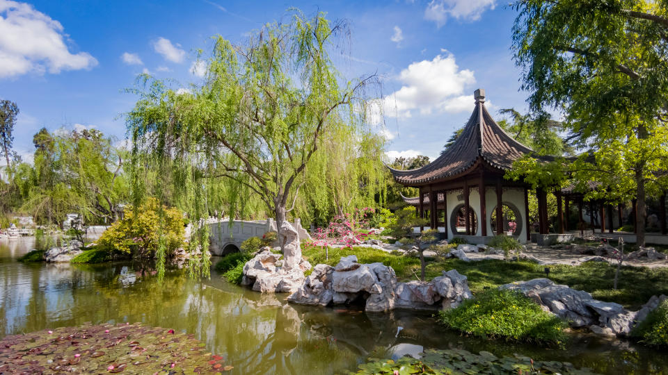 Los Angeles, APR 5: The beautiful Chinese Garden of Huntington Library on APR 5, 2019 at Los Angeles, California - Image.