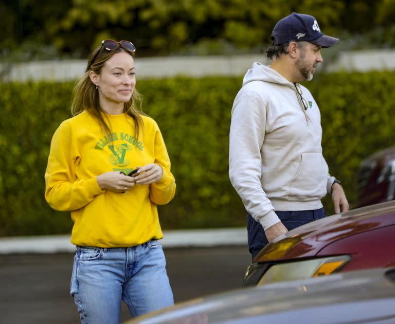 Olivia Wilde y Jason Sudeikis se mostraron muy amigables